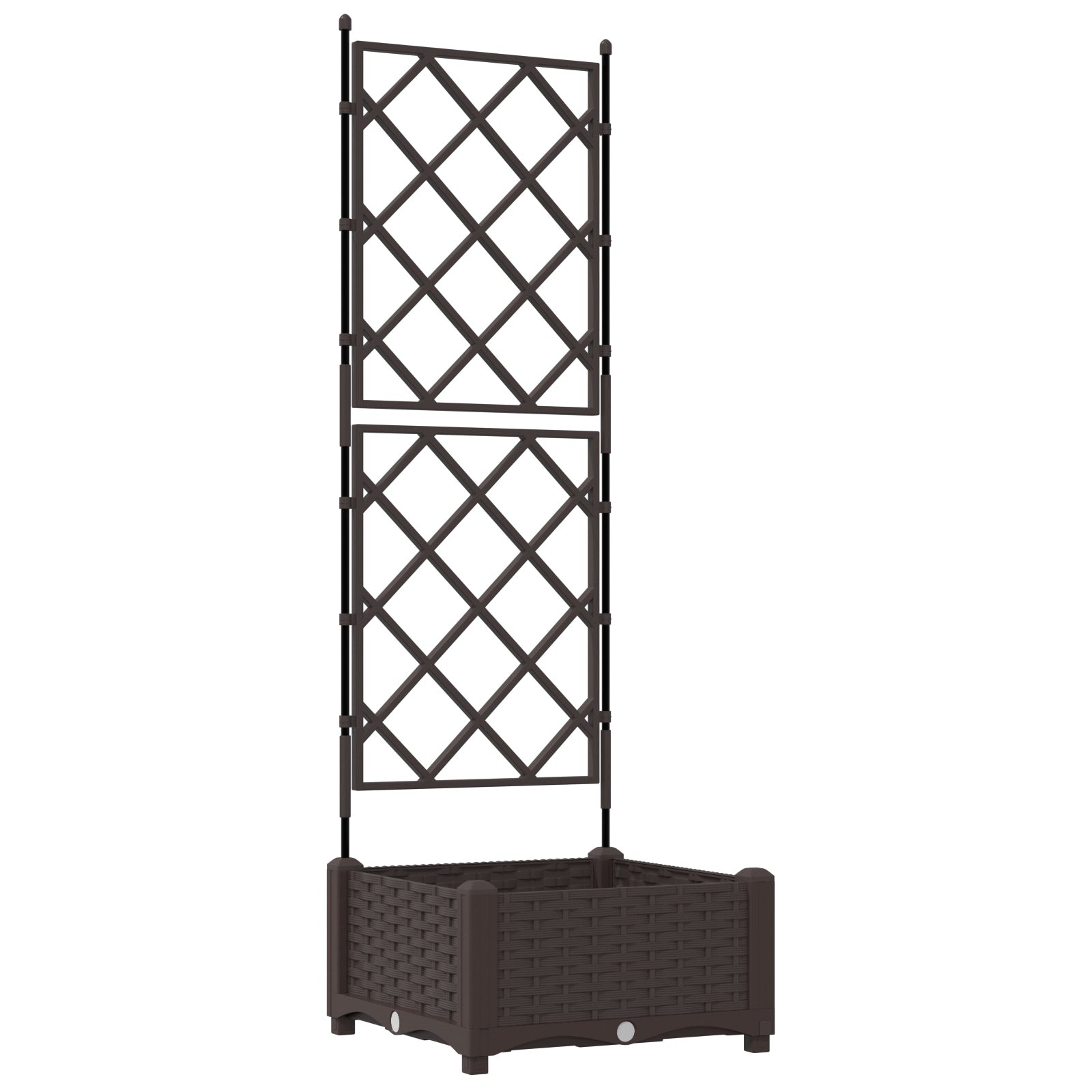 Piantana da Giardino vidaXL con Trellis Marrone 40x40x125,5 cm
