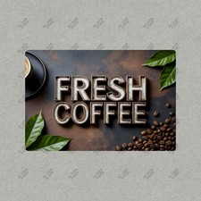 Vintage Style Fresh Coffee Metal Sign Cafe Decor Kitchen Wall Art 423076