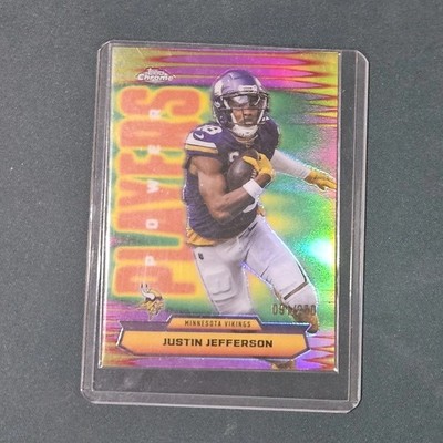2025 Topps Chrome NFL Justin Jefferson Power Players Pink Refractor /250 SP