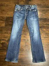 Miss Me Embroidered Boot Cut Jeans Women's SZ 29 Embellished Low Rise