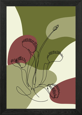 Venusfliegenfalle Linie Kunst Gerahmtes Wandbild Poster Leinwanddruck Bild