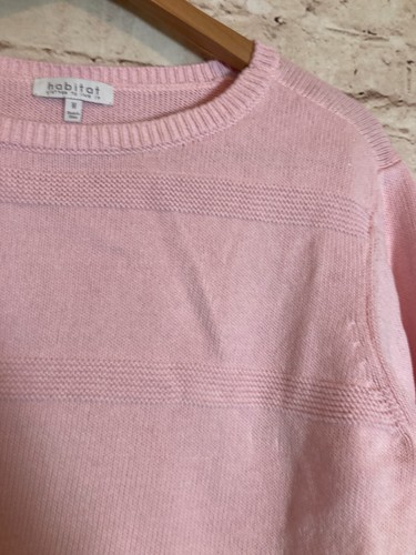 Habitat Sweater Womens Medium Powder Pink Boxy Cotton & Linen Pullover Artsy - Picture 3 of 11