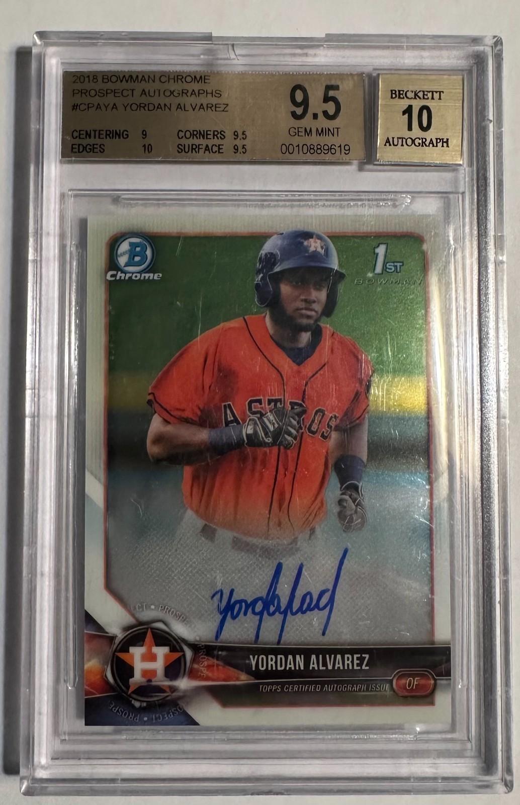 2018 Bowman Chrome - Prospect Autographs Yordan Alvarez #CPA-YA (AU, RC)