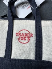 Trader Joe’s Canvas Micro Tote Bag – Viral Mini Tote – Green & Cream – SOLD OUT