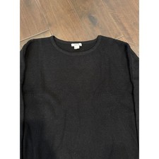 HELMUT LANG RARE CHUNKY RIBBED KNIT BLACK WOOL SWEATER