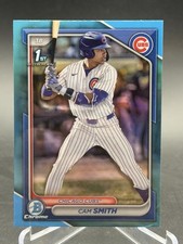 2024 Bowman Draft 1st Chrome #BDC-67 Cam Smith SP Sky Blue Refractor RC Card