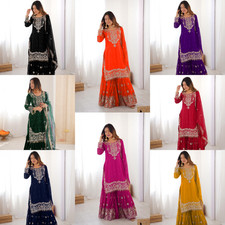 SALWAR KAMEEZ PAKISTANI INDIAN WEDDING PARTY WEAR DRESS BOLLYWOOD SUIT SHARARA