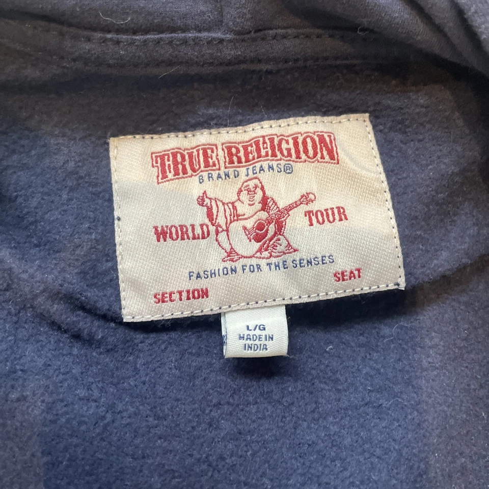 Sudadera con capucha True Religion para mujer clásica con logotipo de Buda azul cremallera completa talla grande Foto 4 de 4