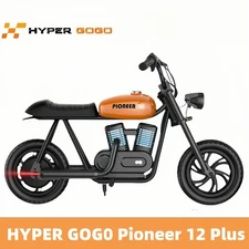 HYPER GOGO Pioneer 12 Plus Electric Motorcycle For Kids 160W RGB Light - Orange