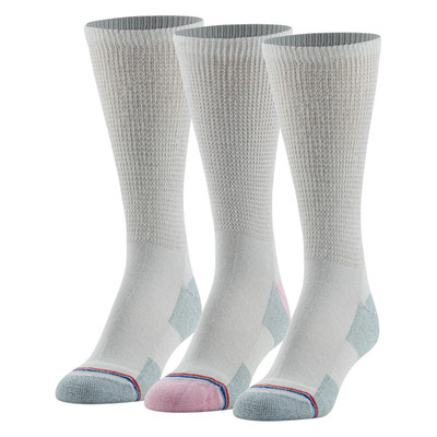 MediPeds Ladies white Diabetic Crew Socks Medium Size 6-10 3 pairs