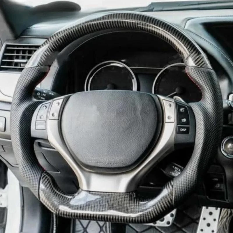 Volante deportivo de fibra de carbono real para Lexus ES350 ES250 ES300H 2013-2017 Foto 2 de 4