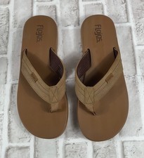 Flojos Flip Flops Men  s Size 12 Brown Memory Foam Thongs NWOT