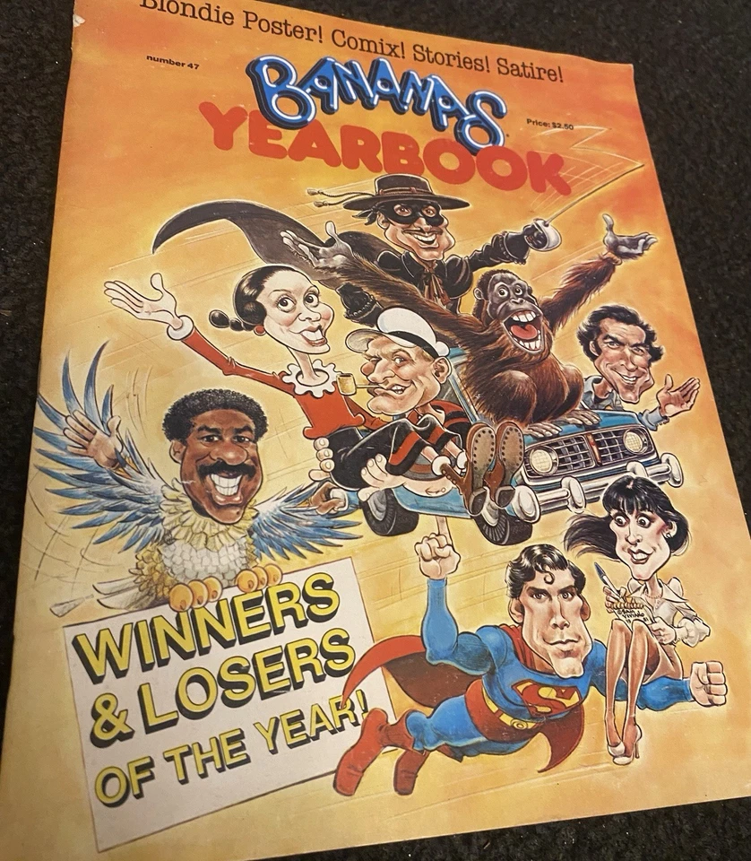 Bananas Magazine 1981 Yearbook Blondie Poster & (3) MAD MAGS & (1)CRACKED-BATMAN - Image 2 of 4