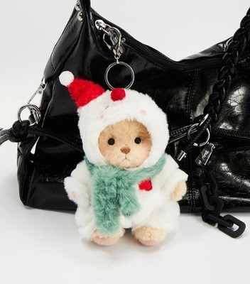 *Limited Edition* Handmade 5.9inch Snowman Teddy Bear Plush Keychain 
