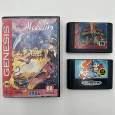 SEGA Genesis Sonic the Hedgehog 2 Power Rangers Game Cartridge Disney Aladdin