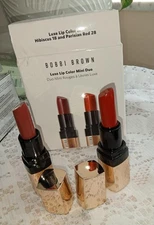 Bobbi Brown Luxe Lip Color Mini Duo Set (Parisian Red & Hibiscus) 0.08 oz