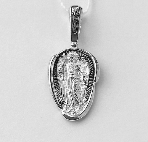 Collana Angelo Guargiano Argento 925 Ciondolo Corpo Greco Ortodosso Russo - Foto 3 di 5