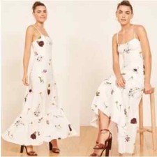 Reformation Prairie Gardenia Floral White Maxi Dress Boho Romantic Size 2 Flawed
