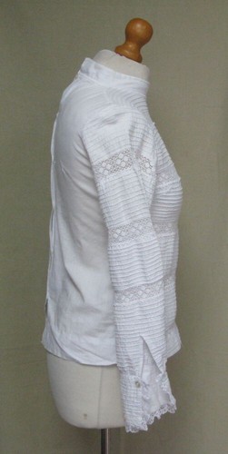 Vintage Miss selfridge white cotton lace Edwardia style tunic blouse top 6/8 - Picture 5 of 9
