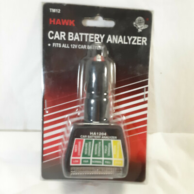 Vintage Hawk Car Battery Analyzer Level Tester Mechanics Tools TM12 HA1204