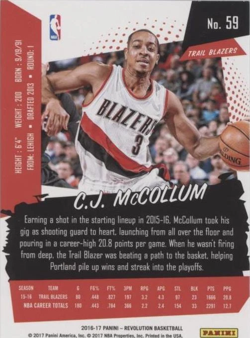 2016-17 Panini Revolution - C.J. McCollum #59