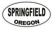 Springfield Oregon Oval Bumper Sticker or Helmet Sticker D1645 Euro Oval