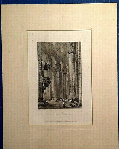 DUOMO MILAN CATHEDRAL Incisione originale autentica inglese fine '800 10x15 - Foto 4 di 5