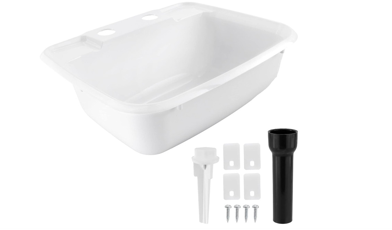 RecPro Rectangle RV Bathroom Sink Single Bowl Lavatory Sink Camper