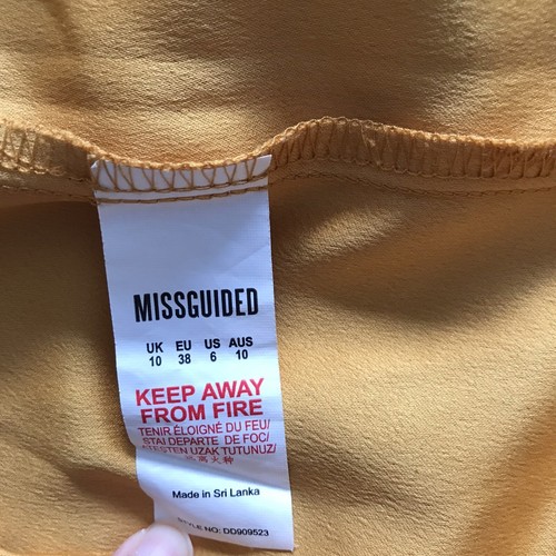 Missguided Womens Top Mustard Yellow Pre-Owned Cami Top Size 10 - Picture 4 of 7