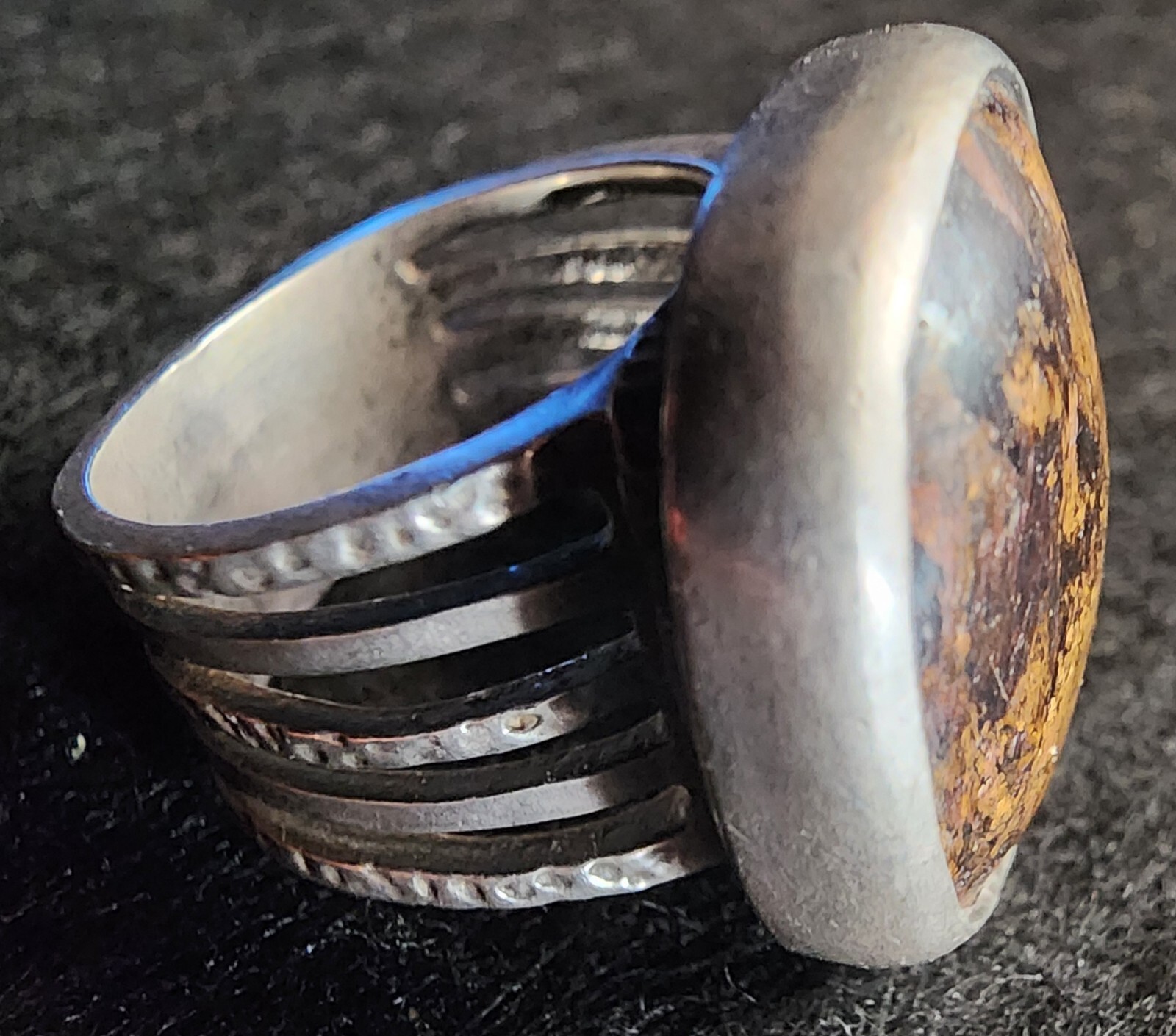 SILPADA Sterling Silver Bronzite Stone Ring Size … - image 2