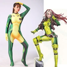 Cosplay X-Men Rogue Anna Marie Jumpsuit Superhero Adult Kids Bodysuits Zentai