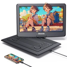 19" Portable DVD Player w/ 16" Swivel Screen Region Free Rechargeable USB Memory