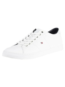 tommy hilfiger black leather trainers
