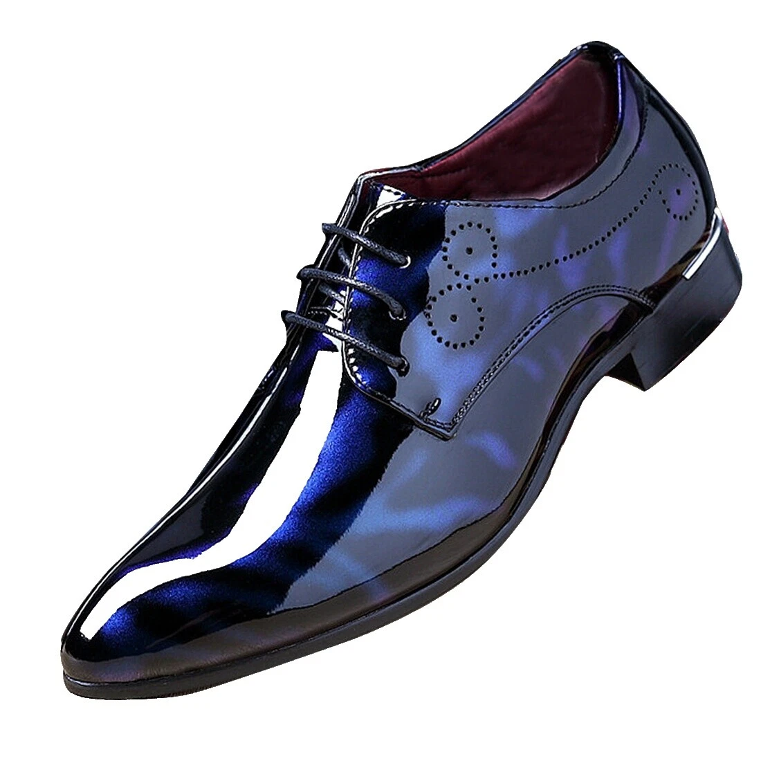 Sapatos sociais masculinos florais de couro envernizado