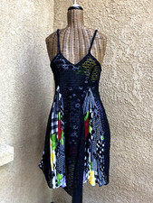 New Vintage Versus by gianni versace red roses black lace design dress size 38