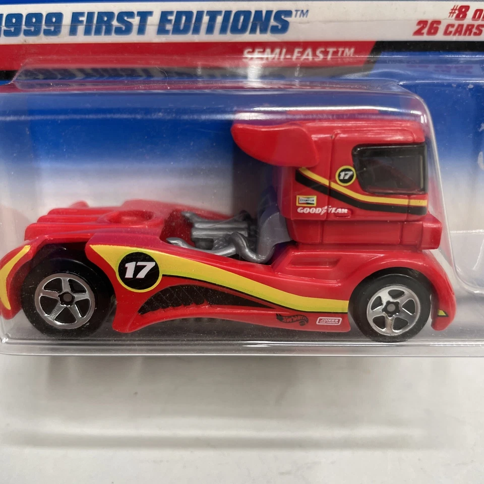Hot Wheels Semi-Fast Red #8 of 26 - 1999 First Editions Collector New Sealed - Image 3 of 4