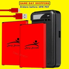 Deep Stretch 2x 4670mAh Battery Desktop Charger Cable for LG Stylo 3 LS777 Phone