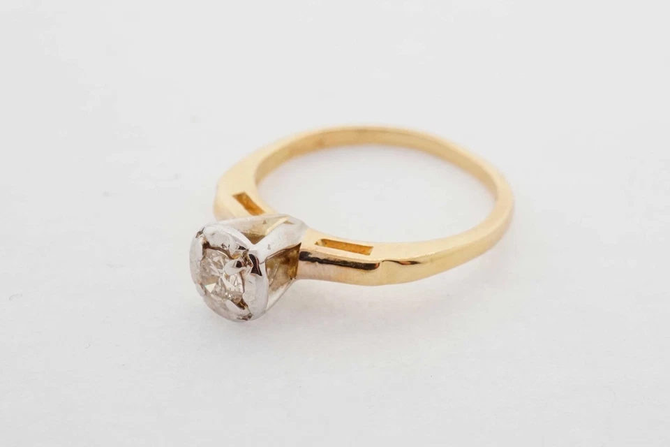 14k Multi-Tone Gold Diamond Engagement Ring 0.20 ct Women's Jewelry - Изображение 4 из 4