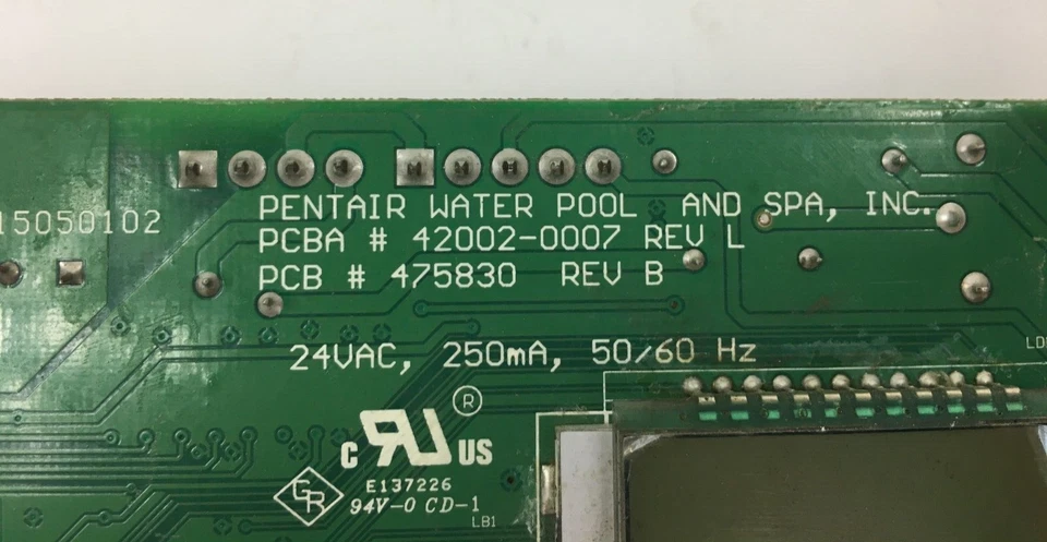 Pentair Sta-Rite 42002-0007 Rev L Control Board 475830 used #D695 - Image 4 of 4