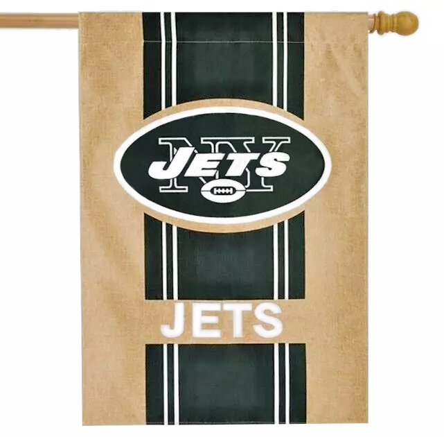 NFL New York Jets 2-Sided 28x44 Burlap Team Banner