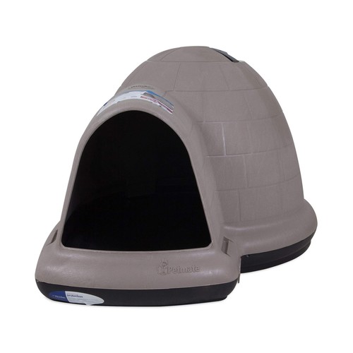 Petmate Igloo Dog House Indigo Mircoban Large Taupe Black Heavy Duty