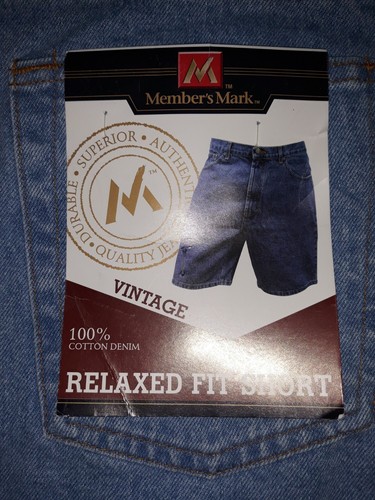 Member's Mark Mens Size 44 Denim Shorts Relaxed Fit Cotton Med Wash Blue - Picture 5 of 6