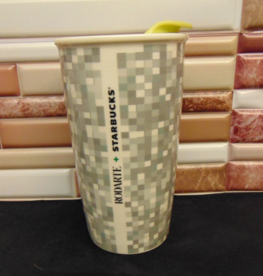 Starbucks MOSAIC Textured Mug Cup 12 oz Grey White 2016
