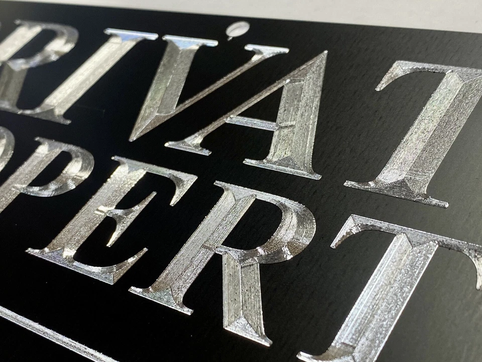 Letrero de placa de metal 11,5x7,5 de propiedad privada grabado sin solicitud de intrusión Foto 4 de 4