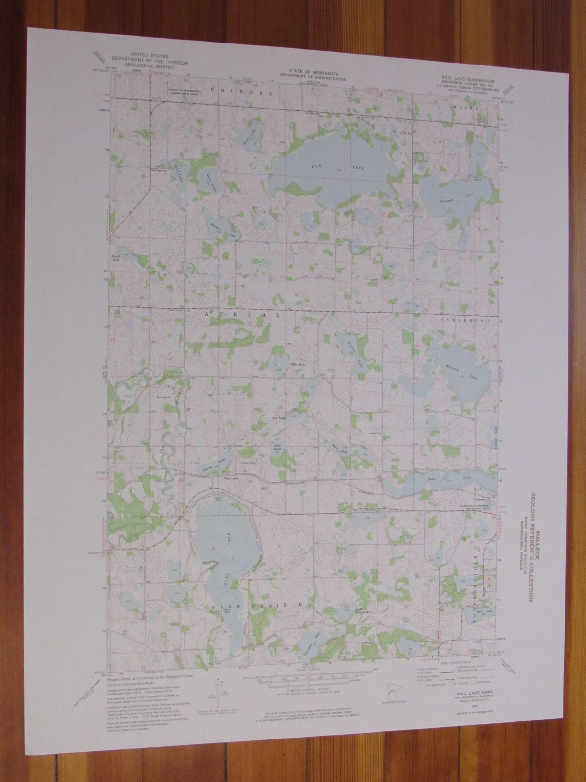 Wall Lake Minnesota 1975 Original Vintage USGS Topo Map eBay