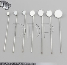 SET OF 7 LARYNGEAL BOILABLE HYGIENE DENTAL MIRRORS WITH HANDLE 0,1,2,3,4,5,6