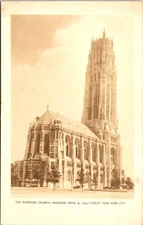 Postcard RPPC Riverside Church Drive 122ns Street NYC NY B204
