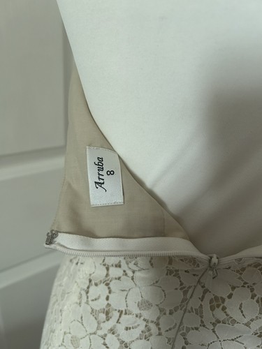 Arruba linen beige mother of bride dress size 8 and jacket size 10 full length - Imagen 11 de 12