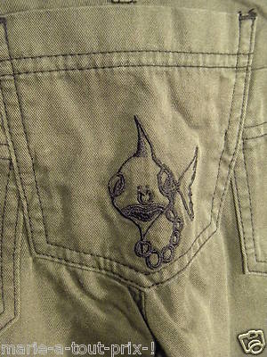 Pantalon Punkyfish Vert Kaki - Taille 40, Coupe Droite, Neuf Avec étiquette