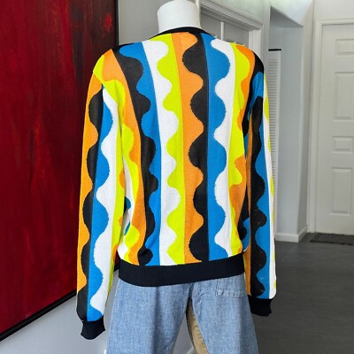 GIANNI VERSACE ニットポロ GIANNI VERSACE rayon sweater Geometric pattern size 54 from S/S